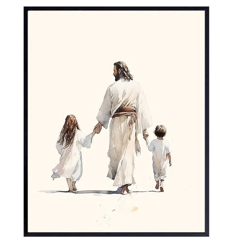 Amazon.com: Jesus Christ Christian Wall Art & Decor - Religious Wall Decor - Kids Bedroom Baby Nursery Girls Boys Room - Jesus Wall Decor Poster Picture - spiritual Gifts - God Wall Art - Inspirational Home Decor : Handmade Products Religious Baby Nursery Wall Art, Biblical Nursery, Twin Babies Nursery, Twin Boys Nursery, Apartment Pictures, God Wall Art, Christian Nursery Decor, Twin Nursery, Christian Nursery