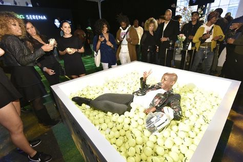 To promote the new documentary series Being Serena, the network hosted an event with a tennis ball pit, a fashion display, and a choreographed dance. Wimbledon Party, Experience Marketing, Fashion Display, Ball Pits, Marketing Events, Tennis Event, Tennis Party, Brand Activation, Photo Opportunity