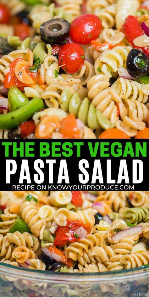 Vegan Italian Pasta, Vegan Pasta Salad Recipe, Vegan Pasta Salad, Potluck Side Dishes, Italian Pasta Salad, Best Pasta Salad, Vegan Italian, Vegan Pasta Recipes, Vegan Side Dishes