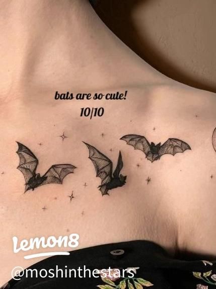 Cute Halloween Tattoos, Clavicle Tattoo, Vampire Tattoo, Emo Tattoos, Goth Tattoo, Ghost Tattoo, Bat Tattoo, Wicked Tattoos, Tattoo Hals