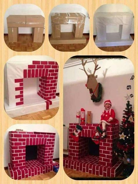 15 coisas para NÃO fazer na decoração de Natal - Casa Vogue | Ambientes Diy Christmas Fireplace, Christmas Crafts Snowman, Cardboard Fireplace, Easy Christmas Decorations, Christmas Decorations Diy Outdoor, Office Christmas Decorations, Christmas Fireplace, Office Christmas, Diy Fireplace