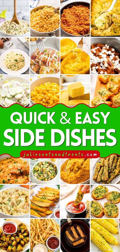 These Quick and Easy Side Dishes are the best holiday recipes for your Christmas dinner ideas! These family-friendly dishes are a must-try! You can also find some of the best Thanksgiving side dishes here. Save this pin! Quick Easy Thanksgiving Sides, Sides Ideas For Dinner, Easy Chicken Side Dishes, Cheap Sides For Dinner, Family Dinner Side Dishes, Sides For Supper, Easy Sides With Chicken, Cheap Easy Side Dishes, Side Dishes For Casseroles