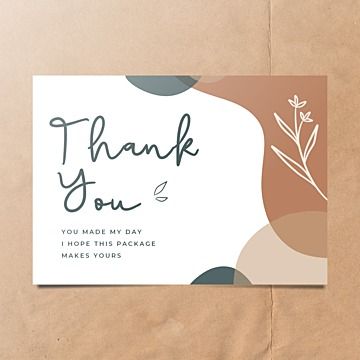 Abstract organic shape with editable text thank you business card template Small Business Quotes Thank You, Quotes Card Design, Thanks Card For Customer Aesthetic, Quote Cards Design, Thank You Card Design Template, Kartu Nama Aesthetic, Card Thank You, Thank You Design, Thank You Card Aesthetic