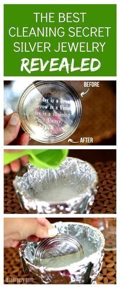 Removing Tarnish From Silver, Cleaning Silver, Jewelry Cleaner Diy, Upcycling Design, Clean Silver, Clean Jewelry, Silver Jewelry Cleaner, Silver Cleaning, How To Clean Silver