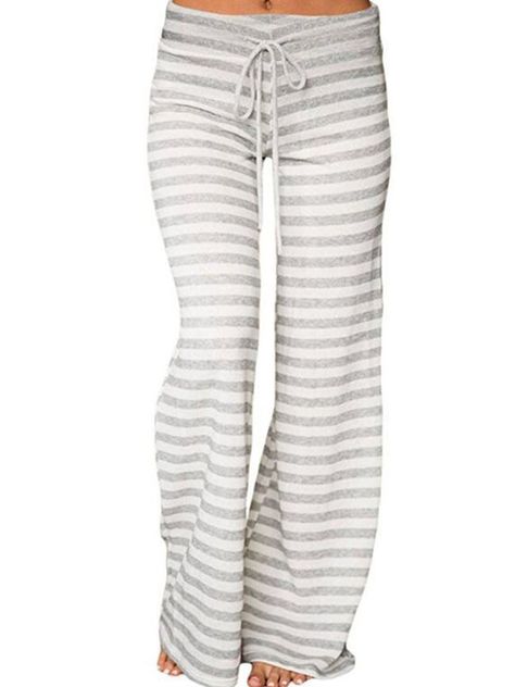 Feminine Style Summer, Girls Sports Wear, Long Pajama Pants, Sleepwear Women Pajamas, Grey Yoga Pants, Sports Wear Women, Womens Pajamas Pants, Striped Wide Leg Pants, Pyjama Bottoms