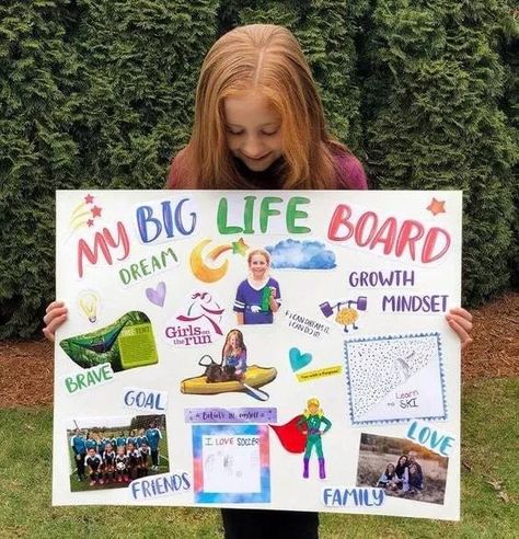 my big life board | vision board categories | vision board worksheet for students | vision board ideas for kids Organisation, Vision Board Activity, Vision Board Categories, Kids Vision Board, Vision Board Project, Vision Board Themes, Dream Jar, Soccer Love, Vision Board Workshop