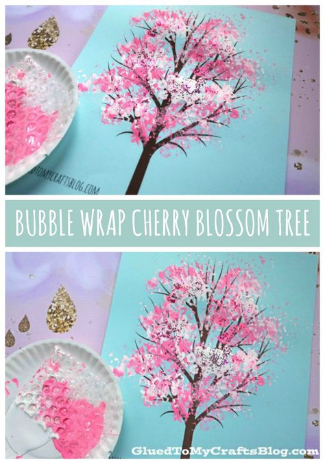 Spring Art School, Kids Spring Painting Ideas, Ideas For Spring, Spring Tree Crafts For Kids, Spring Tree Crafts Preschool, Spring Painting Ideas For Kids, Spring Diy Crafts For Kids, Cherry Crafts For Kids, Cherry Blossom Art For Kids