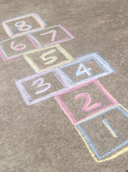 Hopscotch at recess everyday Volleyball Workouts, Pavement Chalk Art, Fun Chalk Art, Outdoor Learning Activities, Babysitting Crafts, Outside Games, Sidewalk Chalk Art, Chalk Drawings, Cute Fonts