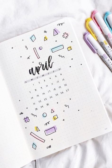 Check out the best bullet journal monthly cover spread ideas for April! #bujo #bulletjournal #bujocover #monthlycover Monthly Cover Ideas, Journal Monthly Cover, April Bullet Journal, Kunstjournal Inspiration, Bullet Journal Monthly, Bullet Journal Headers, Crazy Laura, Bullet Journal Month, Kalender Design