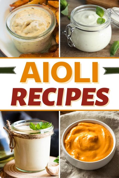 Caution: these aioli recipes will make snacking 10 times more addicting! From the classic to aioli with a kick, we've got all kinds of aiolis just for you. Essen, Salmon Aioli Sauce, Aoili Recipe For Artichoke, Aoli Sauce For Artichoke, Citrus Aioli Recipes, Healthy Aioli Recipe, Aioli For Chicken Sandwich, Spicy Garlic Aioli Sauce, Rosemary Aioli Recipe