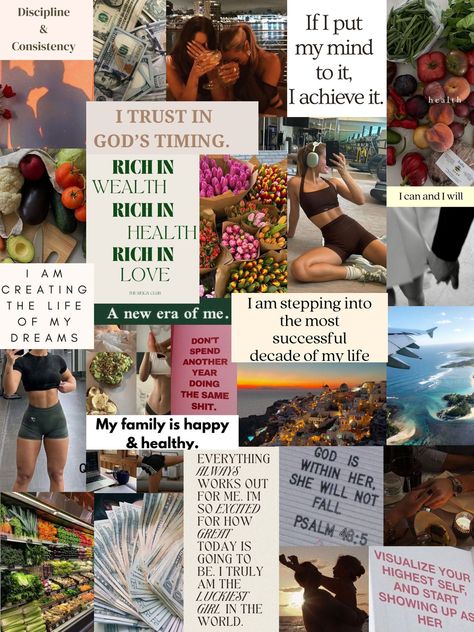 Health and Wellness Vision Board https://whispers-in-the-wind.com/how-to-create-vision-board/?health-and-wellness-vision-board #Manifest_Clothes_Affirmations #Dream_Wardrobe_Affirmations #Clothes_Affirmation #Fashion_Affirmations Vision Board Rules, Army Vision Board, Women Vision Board Ideas, Vison Boards Ideas Aesthetic, Vision Board Manifestation Pics, Self Improvement Vision Board, Indian Vision Board, Vision Board Wake Up Early, Health Aesthetic Vision Board