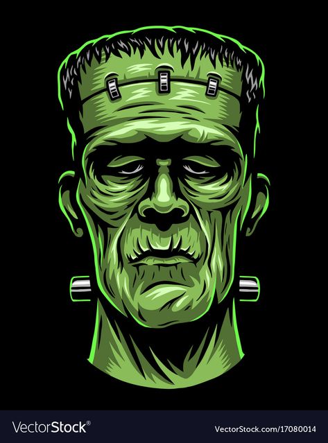 Zombie Drawings, Funny Cartoon Faces, Frankenstein Art, Colorful Skulls, Color Illustration, Seni 3d, Halloween Painting, Halloween Drawings, Halloween Poster