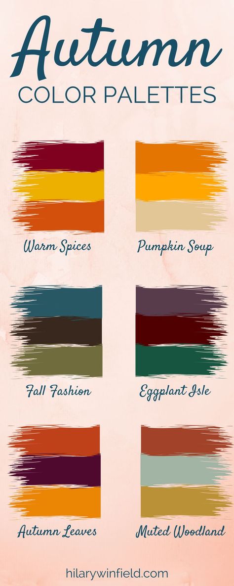 These autumn color palettes are the perfect inspiration for home decor, brand colors, or artwork! Winter Color Palette For Home, Autumnal Colour Palette Interior, Colourful Autumn Nails, Fall Color Palette 4 Colors, Fall Color Palette Interior Design, Colour Palette For Clothing Brand, Autumn Color Palette Interior Design, Autumn Paint Palette, Color Palettes For Clothes