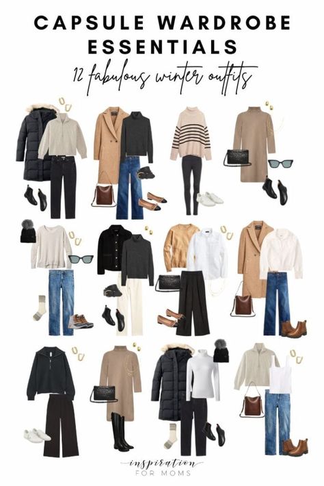 Winter Trip Capsule Wardrobe, Dark Green Capsule Wardrobe, Winter Fashion Australia, Feminine Winter Fashion, European Travel Outfit Fall, Winter Essentials Clothes Women, 2024 Winter Outfits, European Winter Fashion, Winter Travel Capsule Wardrobe