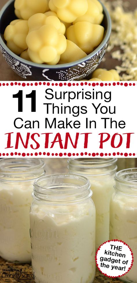 11 Surprising Things You Can Make In The Instant Pot | Beyond chicken breasts, healthy noodle soups, keto meals and recipes, gluten free goodies and paleo recipe (we have all those things, too), but here are 11 things that might surprise you that you can make in your electric pressure cooker. I bet you're shocked by numbers 2, 4 and 11! #instantpot #electricpressurecooker #ideas #tips #tricks #healthy #recipes Instant Pot 5 Ingredients Or Less, Tried Tested And True Instant Pot Recipes, Instapot Dessert Recipes Gluten Free, Instant Pot Tips And Tricks, Instant Pot Hacks, Baking In Instapot, Small Instapot Recipes, Chicken In The Pressure Cooker, Baking In An Instant Pot