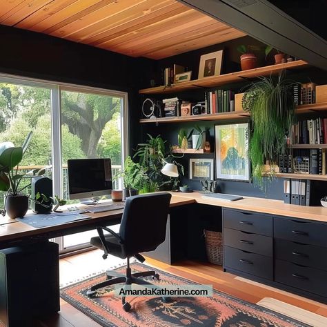 20+ Luxury Home Office Ideas - Amanda Katherine Computer Office Design, Couples Projects, Men's Office Decor, Luxury Home Office Ideas, Cool Home Office Ideas For Men, Man Office Decor, Male Home Office, Home Office Men, Couples Office