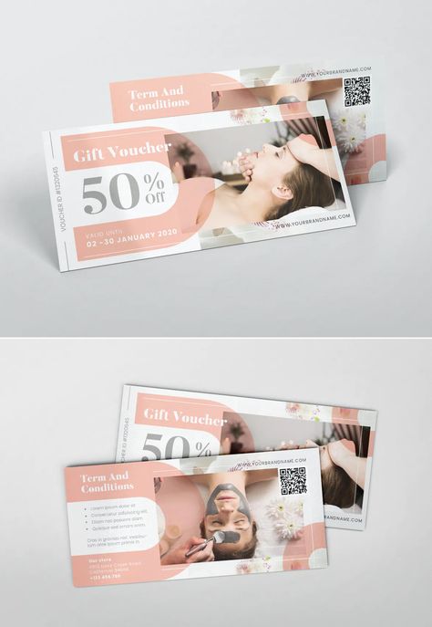 Voucher Design Coupon, Spa Gift Voucher, Spa Vouchers, Voucher Card, Gift Voucher Design, Voucher Design, Cleaning Gift, Ticket Design, Creative Card