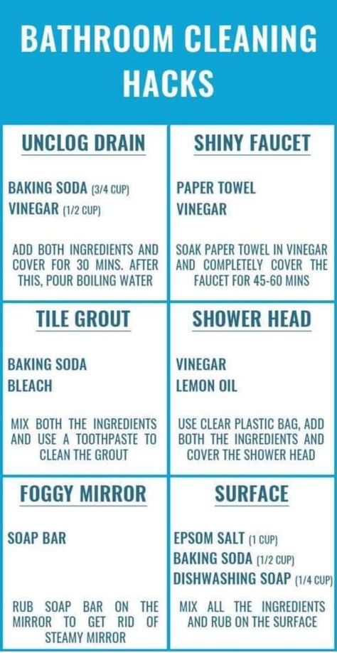 1000 Lifehacks, Cleaning Bathroom, Amazing Bathroom, Bathroom Hacks, Homemade Cleaning Solutions, House Cleaning Checklist, Diy Cleaning Hacks, Diy Home Cleaning, Bathroom Cleaning Hacks