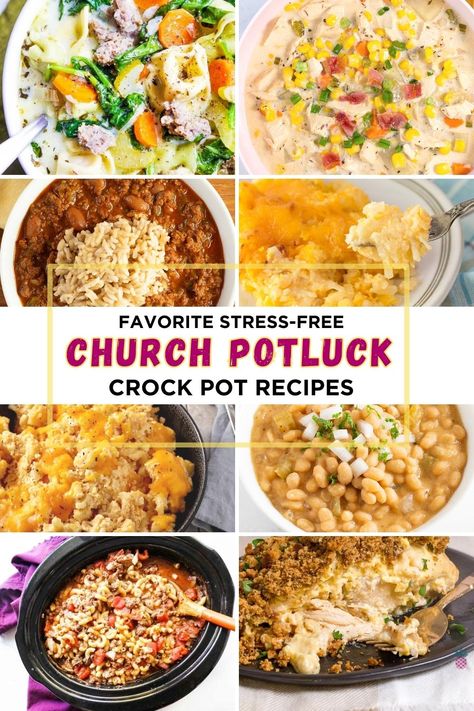 crockpot recipes, soups, chili, mac and cheese and goulsh Crockpot Dish For Potluck, Crockpot Carry In Recipes, Crock Pot Luck Dishes, Crock Pot Recipes Party, Crock Pot Recipes For Party, Carry In Food Ideas Potlucks Crock Pot, Fall Potluck Main Dish, Best Crockpot Potluck Recipes, Potluck Casserole Ideas