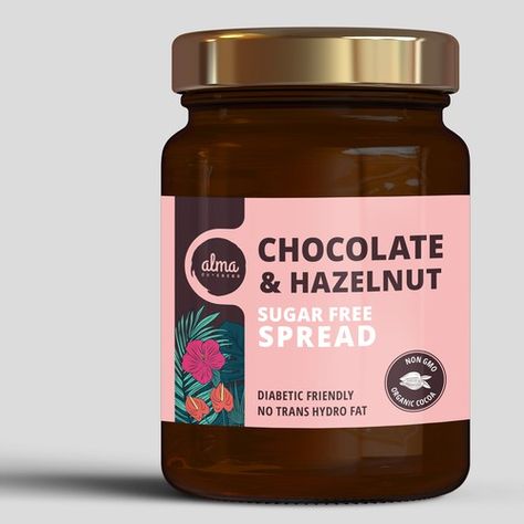 Design a new hip Chocolate based Spread Label Product label contest design#product#label#thejoyjoy Jam Packaging Ideas, Cookies Jar Packaging Design, Cookies Label Design, Spreads Packaging, Chocolate Label Design, Product Label Design Ideas, Choco Jar, Jar Label Design, Label Design Ideas