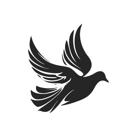 Elegant black and white dove logo ideal ... | Premium Vector #Freepik #vector #freedom-logo #logo-illustration #logo #white-logo Dove Logo, Freedom Logo, Symbols Of Freedom, Illustration Logo, White Dove, Silhouette Png, White Doves, Logo Illustration, Premium Vector