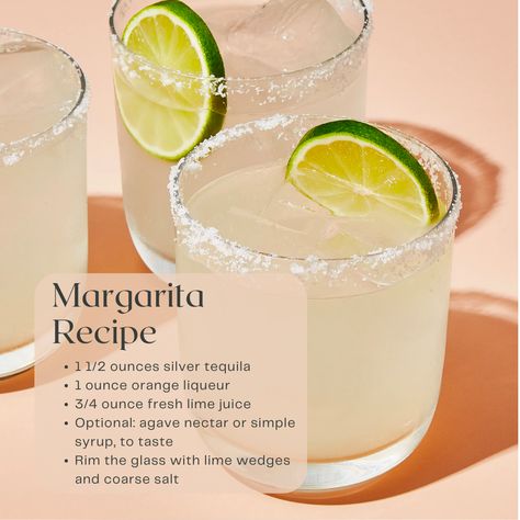 Margaritas, Essen, Natural Margarita Recipe, Margarita Mix Recipe, Margarita Cocktails, Lime Margarita Recipe, Cocktail Margarita, Best Margarita, Easy Margarita Recipe