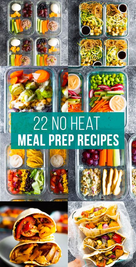 Easy Lunch Prep, Cold Lunch Ideas, No Heat Lunch, Smoothie Fast, Cold Lunch, 17 Day Diet, Veggie Smoothies, Salad Meal Prep, Cold Lunches