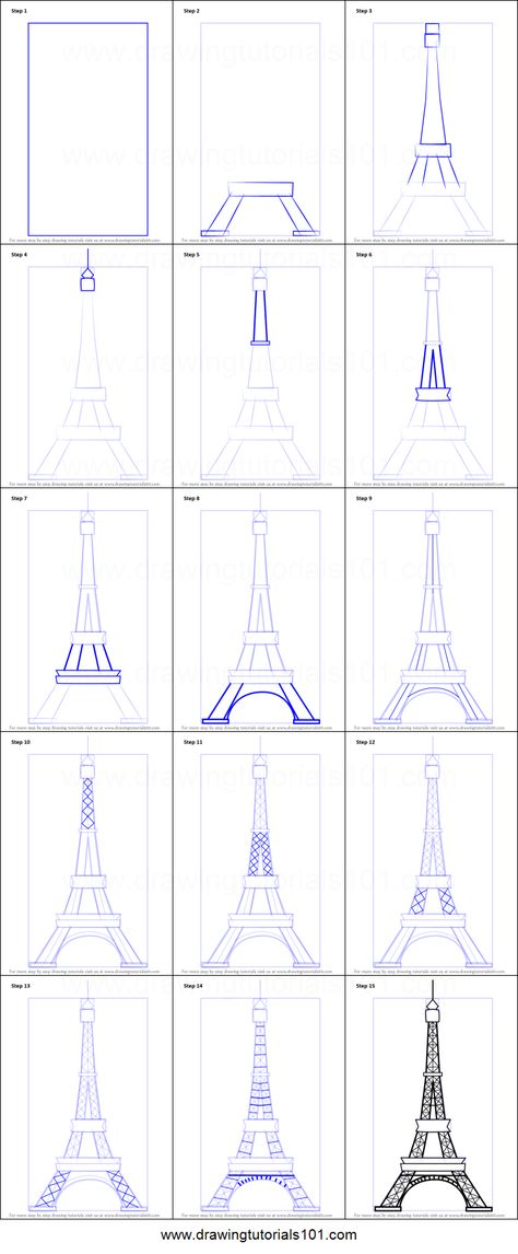 Ifel Tower Drawings, Sketch Of Eiffel Tower, Eiffel Tower Drawing Step By Step, How To Draw Eifell Tower, Drawing Of Eiffel Tower, How To Draw Eiffel Tower Step By Step, How To Draw Paris, How To Draw Eiffel Tower, Paris Buildings Drawing