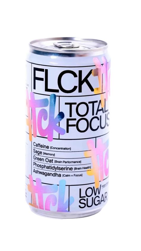 FLCK Gets Futuristic With Graffiti-Inspired Packaging For Energy Drink Brand Total Focus - DIELINE Futuristic Product Design, Energy Drinks Packaging, Energy Drink Mix, Creative Branding Design, Drinks Packaging Design, Drinks Brands, Tea Brands, Cosmetic Design, Drinks Design