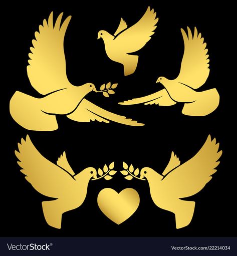 Flying Doves, Flying Dove, Dove Images, Wool Applique Patterns, Golden Circle, Social Media Logos, Silhouette Art, Wool Applique, Applique Patterns