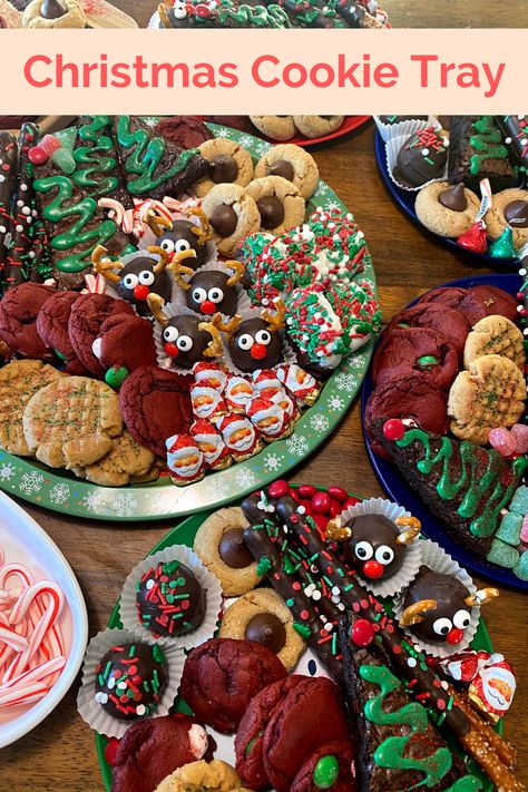 Natal, Xmas Cookie Tray Ideas, Cookie Platter Ideas Christmas, Dessert Charcuterie Board Ideas For Christmas, Holiday Dessert Platter Ideas, Christmas Baking Platter Ideas, Assorted Cookie Tray, Dainty Tray Ideas, Christmas Cookie Board Ideas