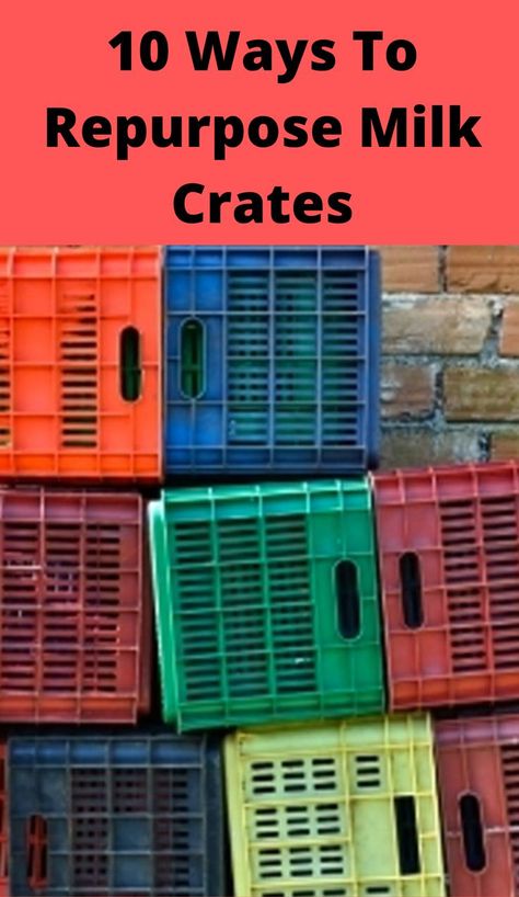 Crate Crafts Diy, Milk Crate Chairs, Crates On Wall, Garden Ideas Decoration, Wooden Crates Garden, Milk Crate Shelves, Milk Crates Diy, Wooden Crates Projects, Wood Crate Diy