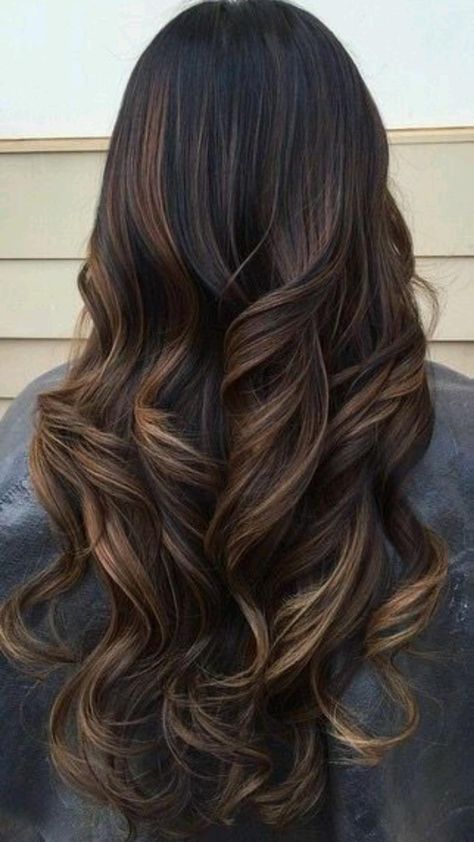 Brunette Hair, Long Brunette, Brown Hair Balayage, Balayage Brunette, Hair Inspiration Color, Hair Color Trends, Hair Color For Black Hair, Brown Hair Colors, العناية بالشعر