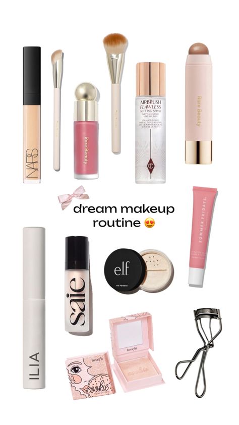 Must Makeup Products, Makeup Products For School, Makeup Products Wishlist, Trendy Makeup And Skincare, Makeup And Skincare Wishlist, Pretty Makeup Products Aesthetic, Dream Makeup Products, Back To School Makeup Products, Makeup To Buy Products