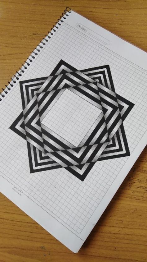 Omran O Mezher | #drawing #3d | Instagram Cool Art To Draw, Graph Paper Patterns Drawing, Drawing Illusions Easy, 3d Graph Paper Drawings, Graphic Paper Drawing, Tessellation Patterns Geometry, 3d Drawings 3d Artwork, Simple 3d Art, Graph Paper Patterns