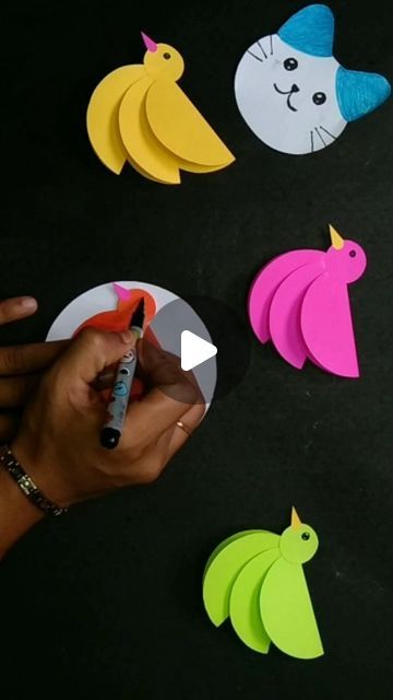 Natal, Tela, 3d Bird Paper Craft, Origami Activity For Kids, Bird Making Paper Crafts, How To Make Paper Birds, How To Make Birds With Paper, Easy Paper Folding Crafts, Birds Crafts Preschool