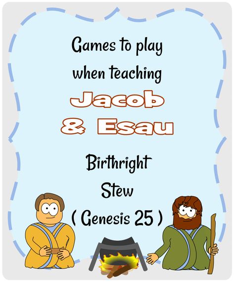 Esau And Jacob Craft For Kids, Jacob And Esau Craft, Jacob Bible, Jacob And Esau, Awana Cubbies, Sunday School Worksheets, Genesis 25, Sunday School Projects, Sunday School Games