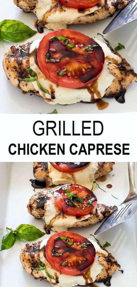 Easy Large Dinner Ideas, Mozzarella Balsamic Chicken, Grill Family Dinner Ideas, Grilled Chicken Mozzarella Tomato, Grilled Chicken Breakfast Ideas, Refreshing Chicken Dinner, Recipes For Dinner Fancy, Grilled Chicken Toppings, Recipes To Grill