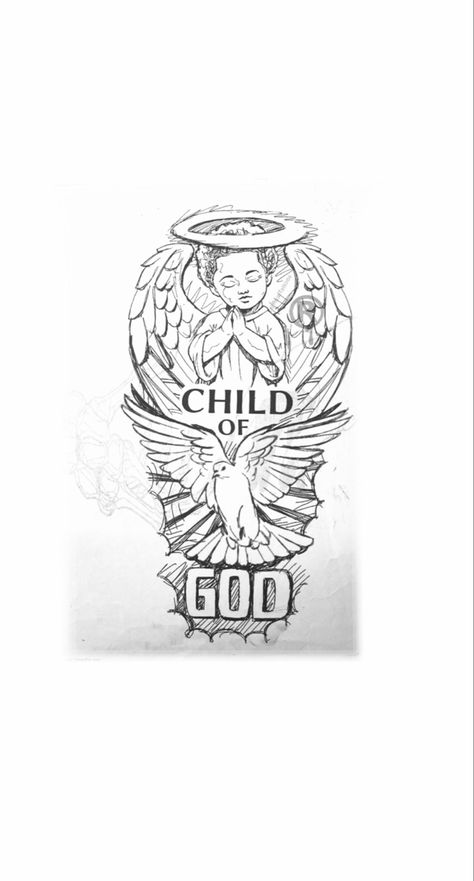 Child Of God Tattoo, God Tattoo, Stencil Outline, God Tattoos, Tattoo Stencil Outline, Arm Sleeve Tattoos, Child Of God, Tattoo Stencil, Black Angels