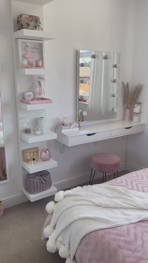 Girly Bedroom Furniture, Tumblr Room Inspiration, Pink Room Inspiration, Room Inspiration Pink, Home Ideas Bedroom, Ikea Bedroom Furniture, Beautiful Bed Designs, Girly Room Decor, Pink Bedroom For Girls