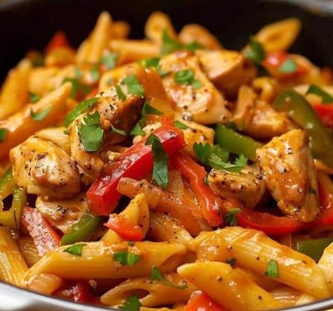 Jamie Oliver Recipes 🍔🍟🥣 | Chicken Fajita Pasta | Facebook Chorizo Chicken Sausage Recipes, Cajun Chicken And Sausage Pasta, Chicken And Sausage Pasta, Trotters Recipe, Creamy Cajun Chicken Pasta, Fajita Pasta, Creamy Cajun Chicken, Chicken Sausage Recipes, Sausage Ingredients