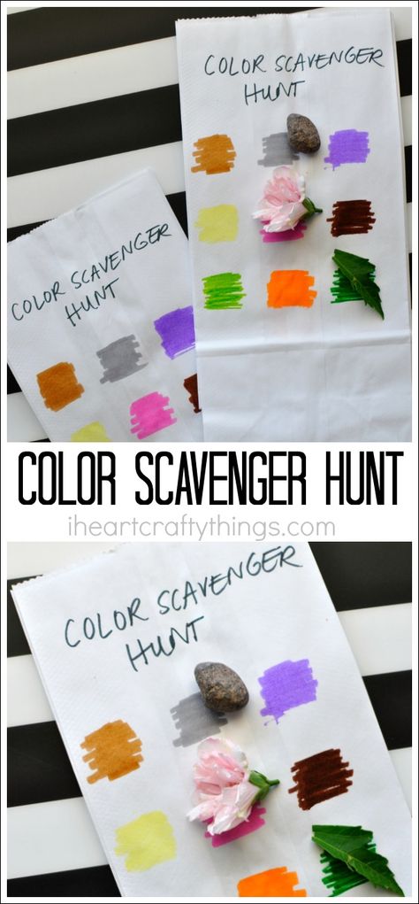 This simple color scavenger hunt for kids is unbelievably easy to throw together last minute and the kids have fun with it every single year. Great outdoor activity for kids, summer activity for kids, kids camping activity, color learning activity, and preschool color activity. Color Scavenger Hunt, Preschool Color Activities, Babysitting Activities, Camping Activities For Kids, Aktiviti Kanak-kanak, Preschool Colors, Scavenger Hunt For Kids, Scavenger Hunts, E Mc2