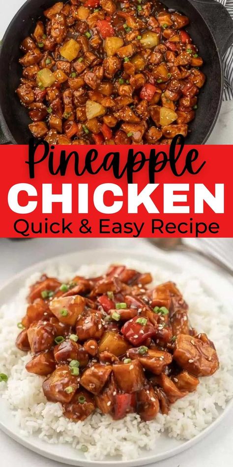 Easy Pineapple Chicken, Pineapple Chicken Breast, Crockpot Pineapple Chicken, Pineapple Chicken Stir Fry, Pineapple Chicken Recipe, Teriyaki Pineapple Chicken, Hawaiian Chicken Crockpot, Hawaiian Chicken Recipes, Pineapple Chicken Recipes