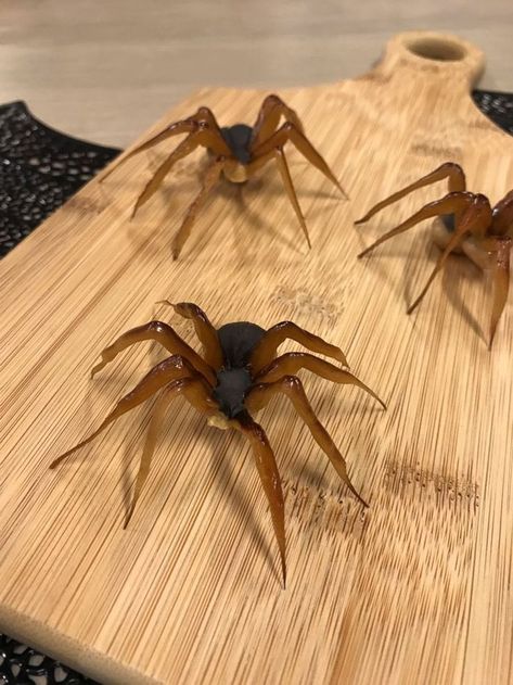 PHOTO: Curious Creations star Christine McConnells Caramel Nut Brown Recluse Spiders Creepy Halloween Desserts, Halloween Pauroso, Snack Halloween, Plat Halloween, Christine Mcconnell, Halloween Backen, Pasteles Halloween, Creepy Food, Postres Halloween