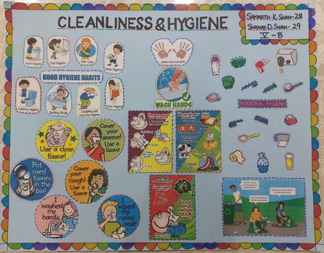 Personal Cleanliness Activities, Cleanliness And Hygiene Poster Drawing, Health And Hygiene Posters For School, Personal Hygiene Bulletin Board Ideas, Health And Hygiene Posters Drawing, Cleanliness Poster Ideas For School, Health And Cleanliness Project, Health And Hygiene Posters For Kids, Cleanliness Poster Ideas For Kids