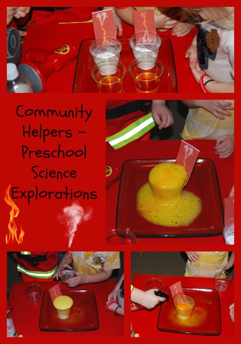 Come play to learn with a fun (and safe) BUBBLY FIRE experiment for preschoolers! Great addition for fire safety week or a community helpers theme. Sensory Community Helpers, Fire Prevention Science Experiments, Community Helpers Preschool Small Group, Community Helpers Preschool Science Experiment, Firefighter Preschool Theme, Science Community Helpers Preschool, Firefighter Literacy Preschool, Community Helpers Science Preschool, Community Helpers Pre K Activities