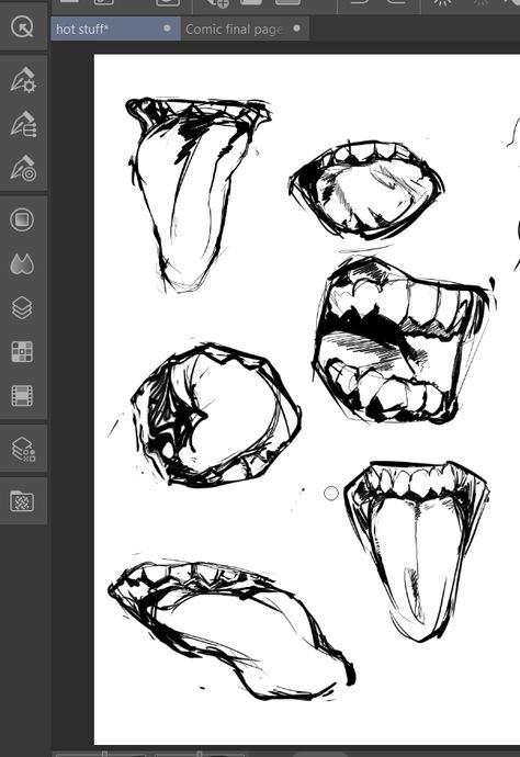 Stick Out Tongue Drawing Anime, Tongue Tutorial Drawing, Finger To Lips Pose, Stick Out Tongue Drawing Reference, Snake Tongue Drawing Human, How To Draw Mouth With Tongue Out, Open Mouth Drawing Side View, Mouth Tongue Reference, Tongue Drawing Tutorial