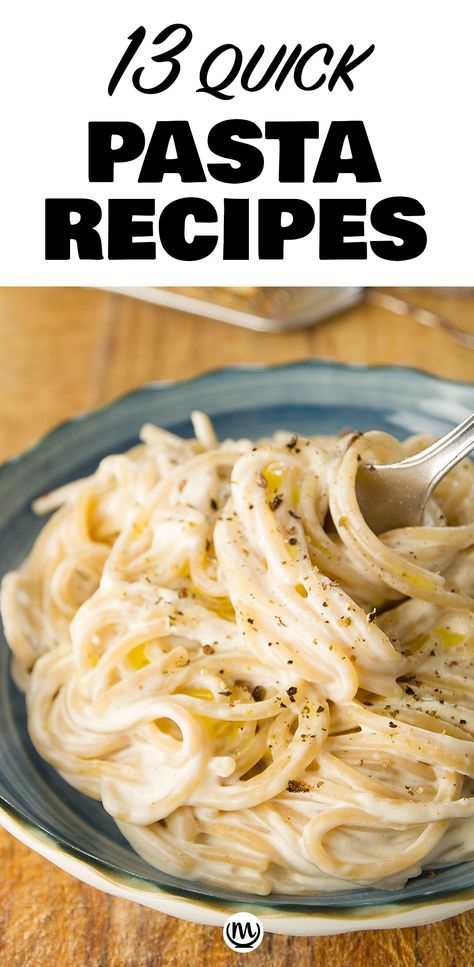 A blue bowl full of cream cheese spaghetti. What To Put On Pasta Besides Sauce, Single Pasta Recipes, Non Meat Pasta Recipes, Pasta Recipes Simple Quick, Simple And Easy Pasta Recipes, Essen, Quick Dinner Pasta Recipes, Quick Pasta Dinner Recipes, Quick Lunch Pasta