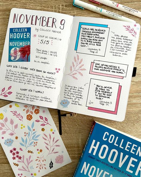 Bullet Journal Reading Log, Notesbog Design, Archer And Olive, Book Review Journal, Book Review Template, Book Reading Journal, Reading Notebook, Journal Fonts, Bulletin Journal Ideas