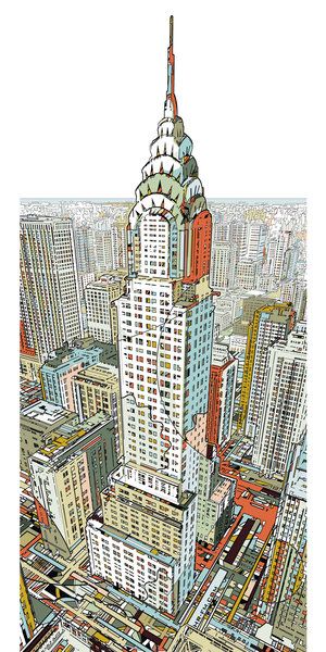 Manhattan by *HR-FM Manhattan, Tall Buildings, Chrysler Building, Building Art, City Art, Architecture Drawing, Art Wallpaper, Artwork Prints, Art Inspo